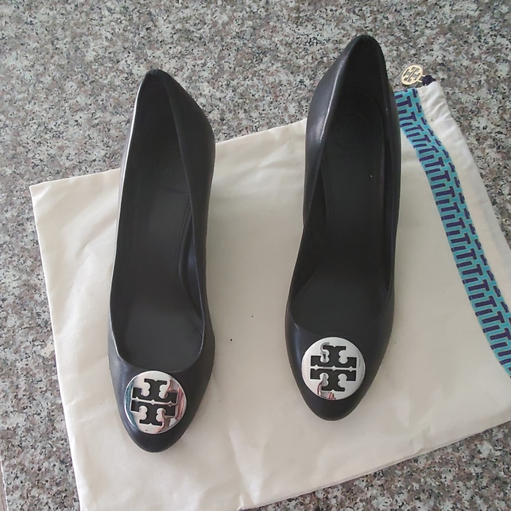 Tory Burch Black Miller Wedge